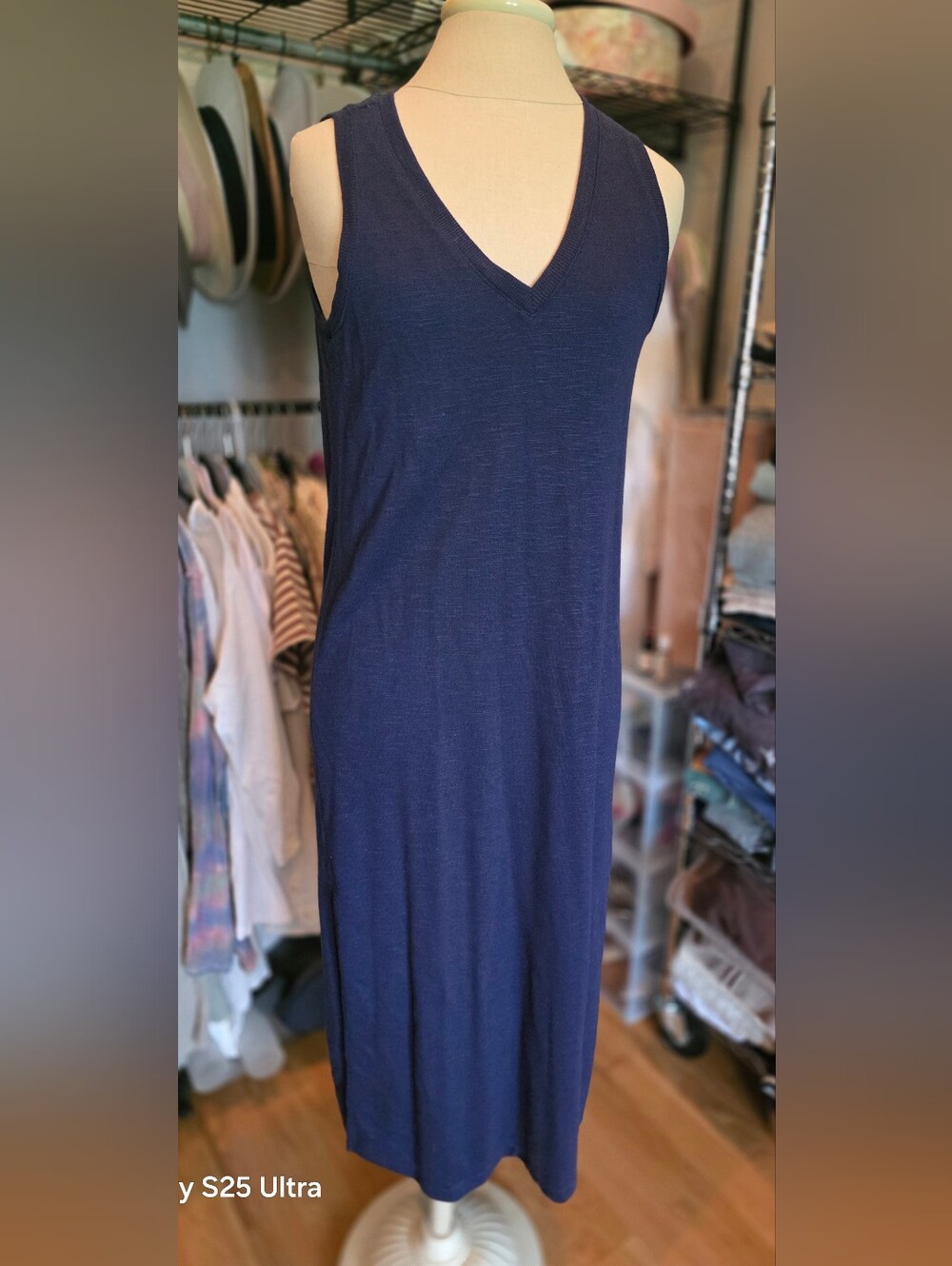 Paige Sleeveless V-Neck Navy Maxi Dress